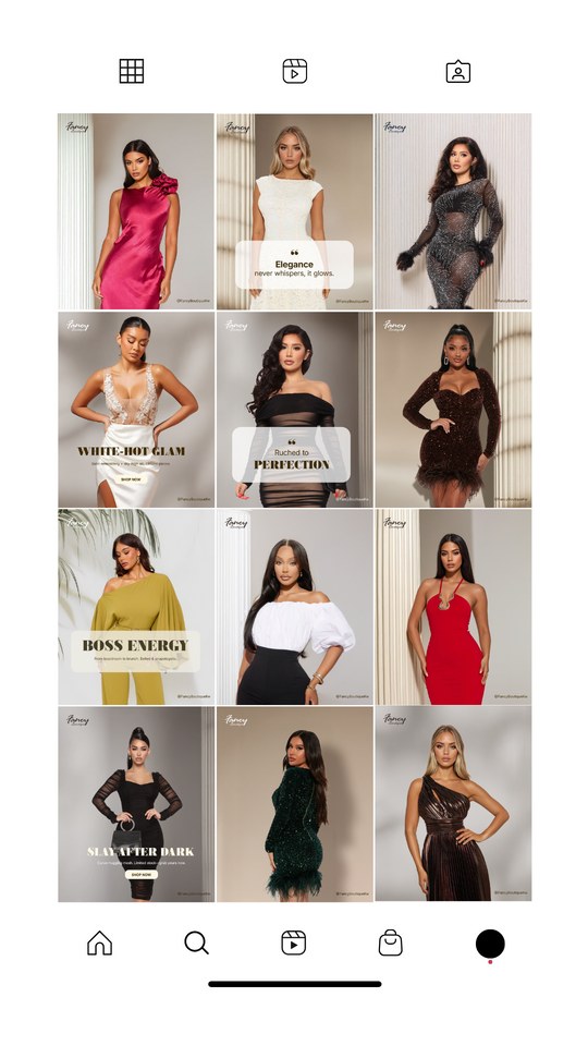 Fashion content grid