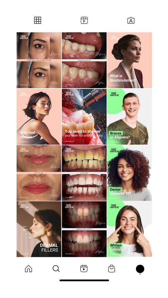 Beauty content grid