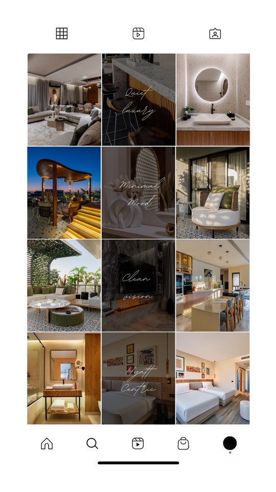 Neutral home content grid