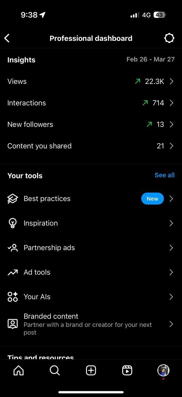 Audience growth insights screenshot